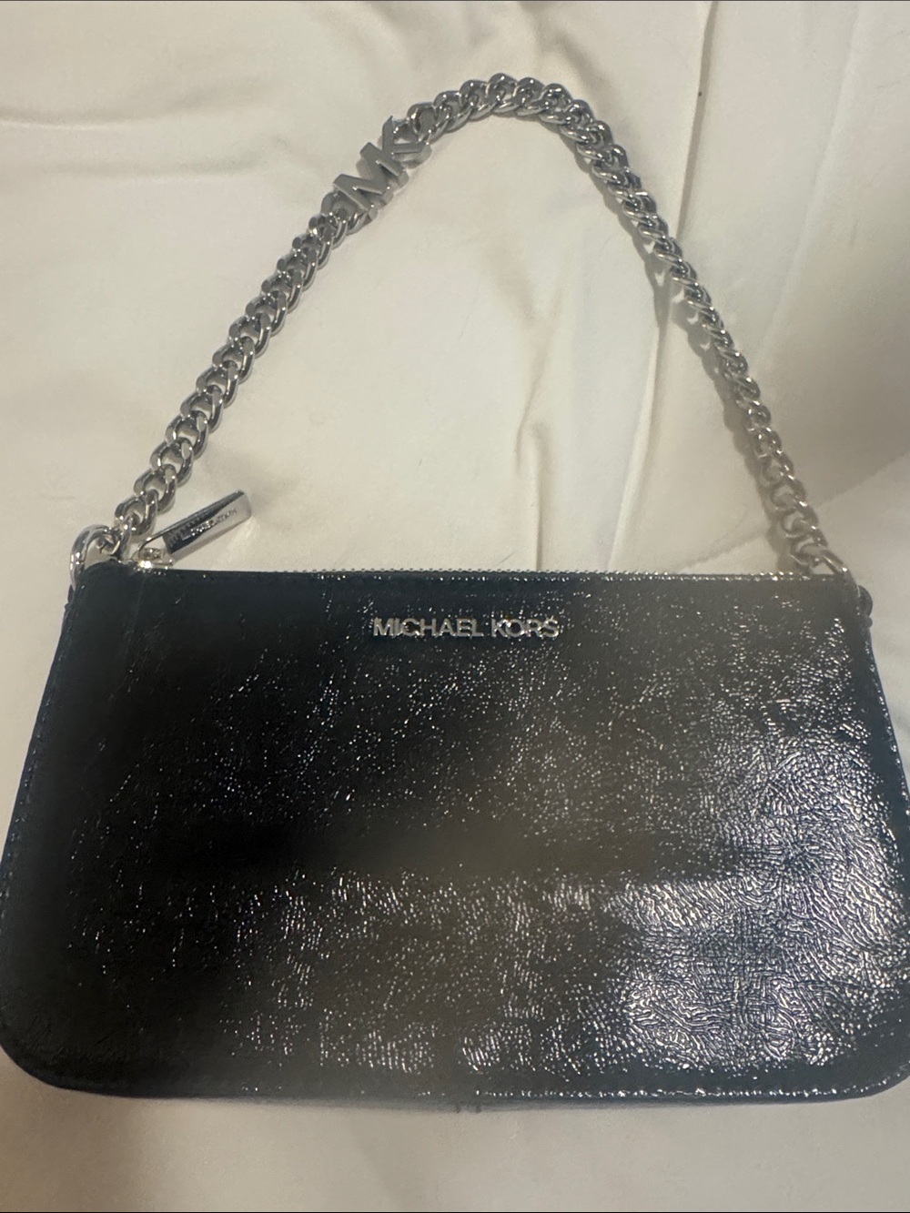 Michael Kors Black Patent Leather Chain-Handle bag